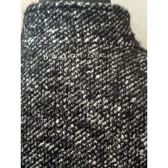 BUGATTI Luxury Blend Coat S 36 Alpaca Mohair Wool Black White Tweed - Picture 7 of 9